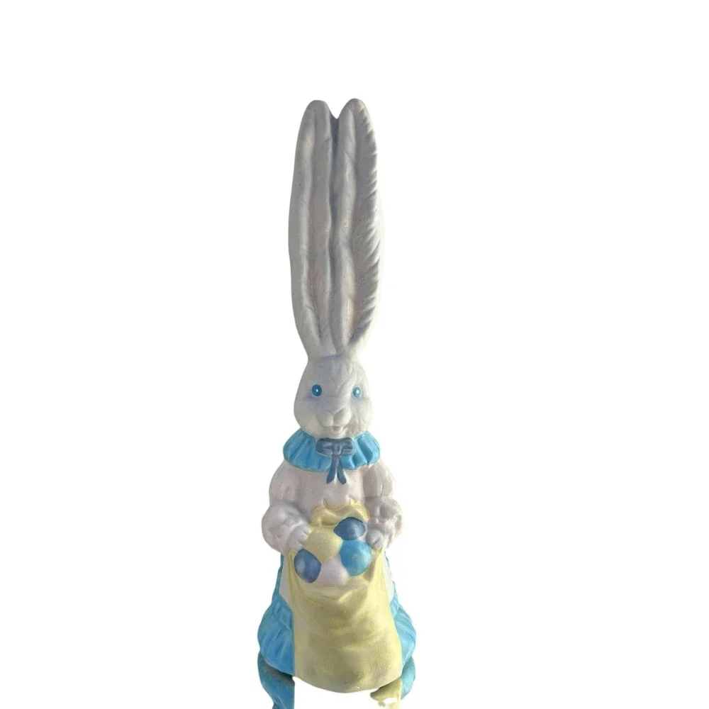 Bell Porcelain Bunny Spring Hand Painted Ceramic Easter Figurine Vintage Decor
